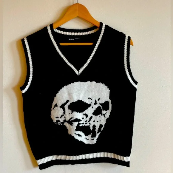 SHEIN Sweaters Shein Luxe Line Skull Tennis Sweater Vest